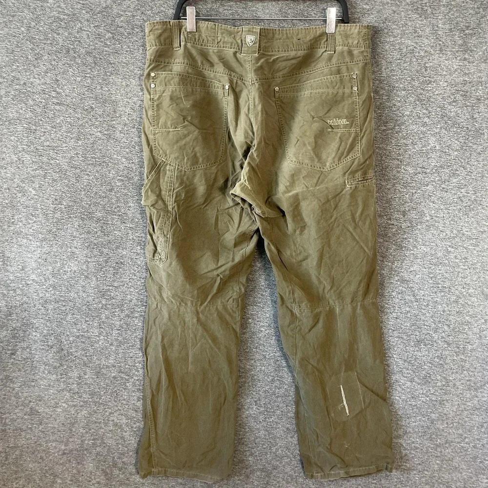 Kuhl Outrage‎ Pants Mens 38x32 Green Relaxed Cargo Hiking Workwear Patina Dye